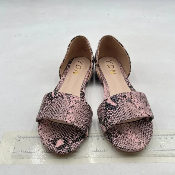 YDN Brown Sepentine Open Toe D'Orsay Casual Flats Sandals Slip on Comfy Shoes - Picture 3 of 8